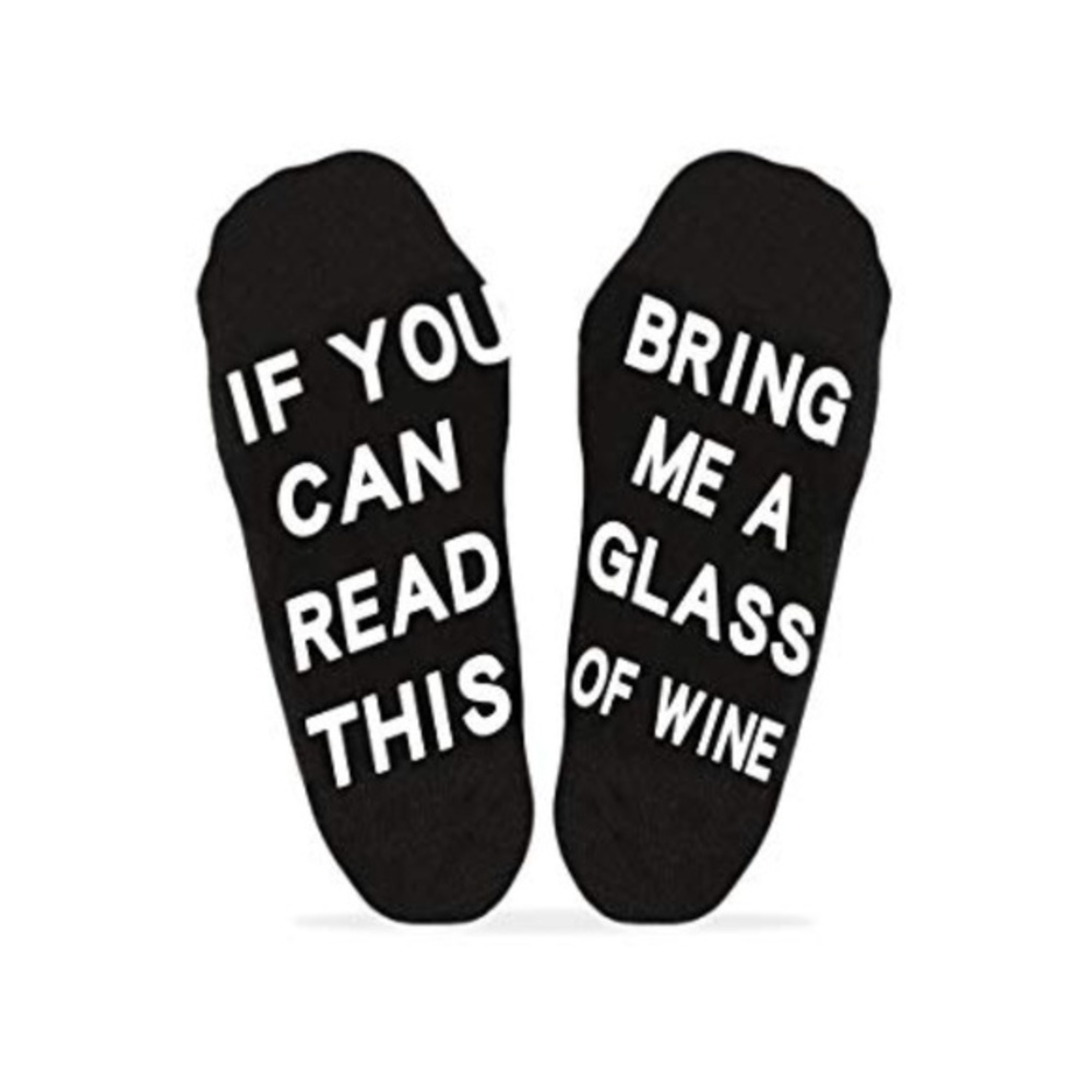 If You can read this.. Wine Crew Sock Black Unisex